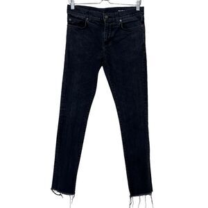 Saint Laurent Paris YSL Faded Black D01 M/SK MW Frayed Denim Jeans Men's Size 30